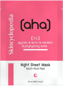 Skincyclopedia Exfoliating Night Sheet Face Mask With 5% AHA & PHA Acids (1pc)
