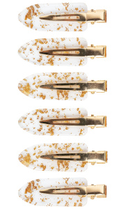 Brushworks Gold Flake No Crease Clips (6pc)