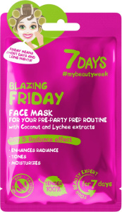 7DAYS Face Mask Blazing Friday For Your Pre-Party Perp Routine Coconut Water&Lychee (28g)